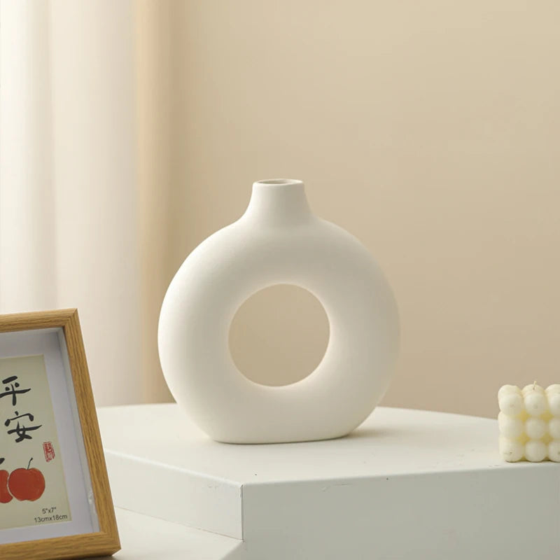 Imitation Ceramic Pure White Vase