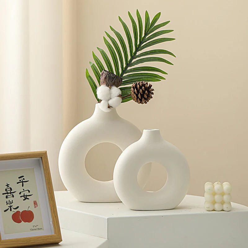 Imitation Ceramic Pure White Vase